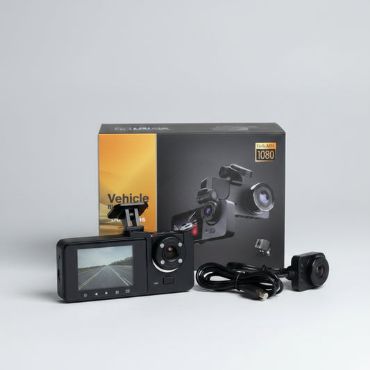 Voltzone® 3-Lens WiFi Car Dashcam – Front, Cabin & Rear 1080P HD Recording | Night Vision | G-Sensor | 1-Year Warranty