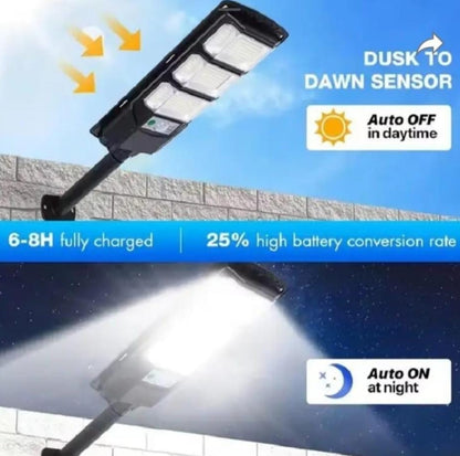 Voltzone 120W All-in-One Solar Street Light with Remote Control & PIR Motion Sensor | Waterproof Outdoor Security Light